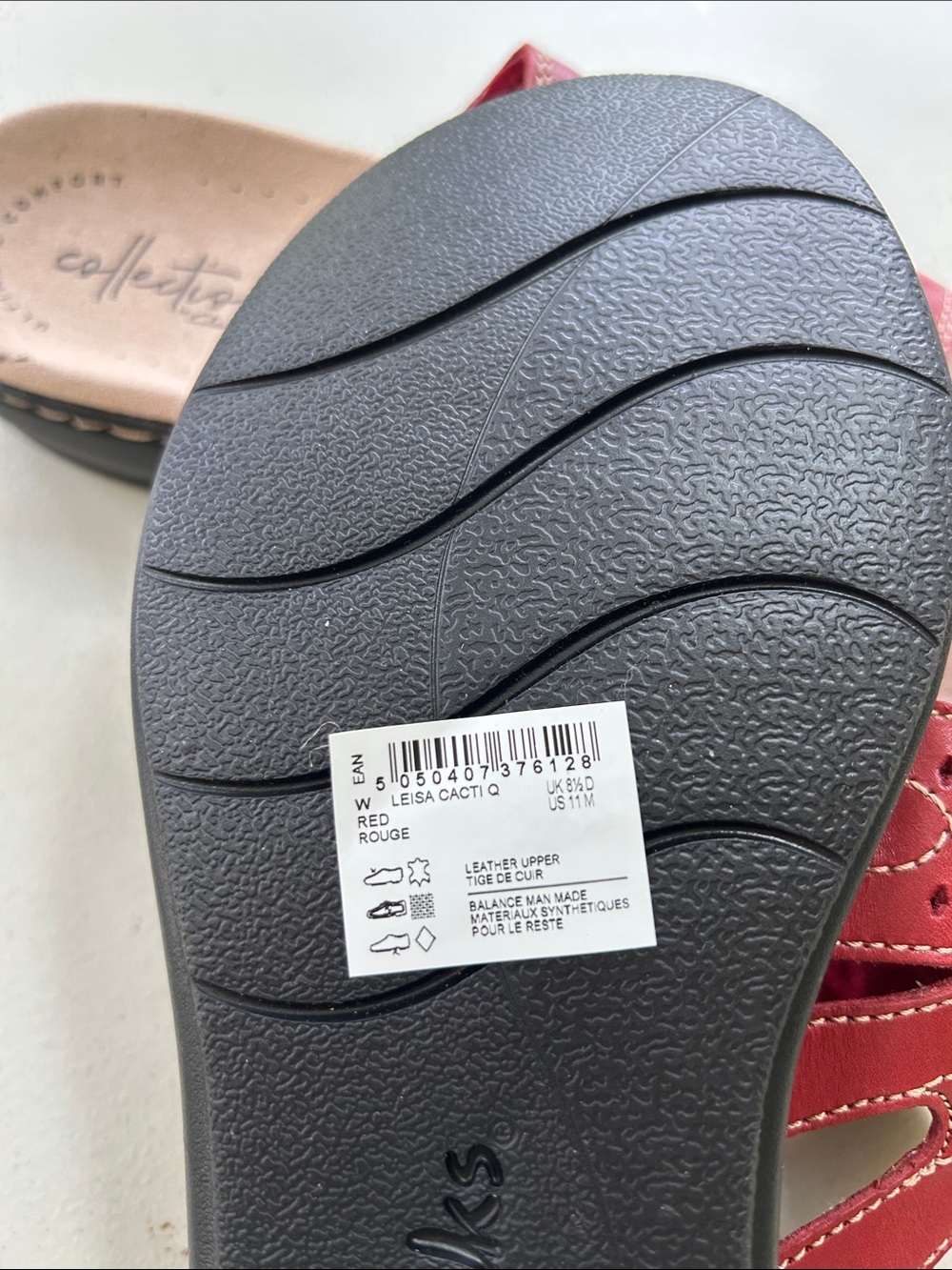 Collection B Red Triple-Strap Slide Sandals - Picture 2 of 3